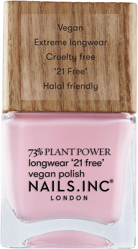 Nails Inc - Everyday Self Care Plant Power Vegan Nail Polish - 73% Plant Based, 100% Vegan & Animal Testing - Perfect Manicure, Gentle Pink - Environmentally Friendly Nail Art