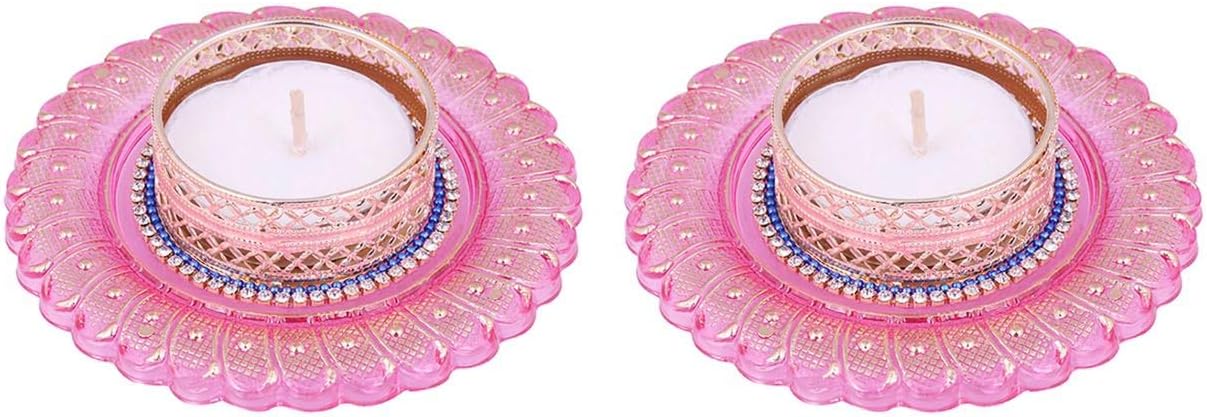 Handicraft Storeroom Acrylic Decorative Diya with Tealight Holder for Christmas and All Festive Seasons.(Set of 2 diyas)