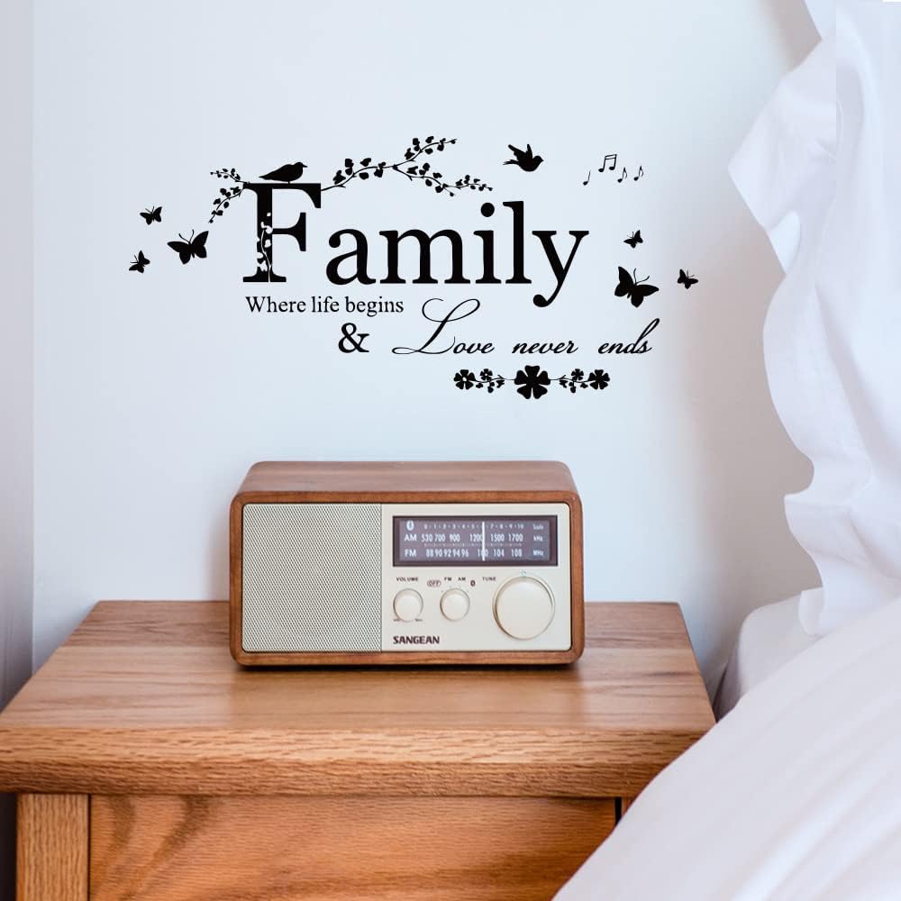 Blinggo Family Letter Quote Removable Vinyl Decal Art Mural Home Decor Wall Stickers