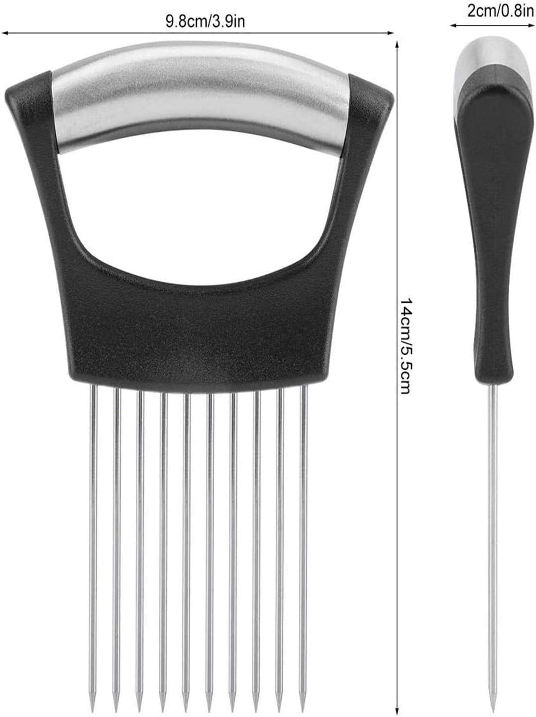 Onion Cutter Holder,Vegetable Slicer Cutting Tools, Meat Slicer Meat Tenderizer Needle, Handy Kitchen Gadgets Safety Cooking Tools