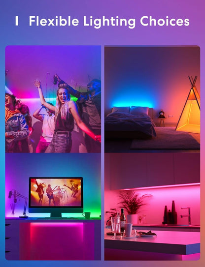 meross Smart LED Strip Lights Work with Apple HomeKit, Alexa, Google Home, and SmartThings, App Control, 16.4ft RGB Color Changing Wi-Fi LED Strip for Home, Bedroom, Kitchen, TV, Party
