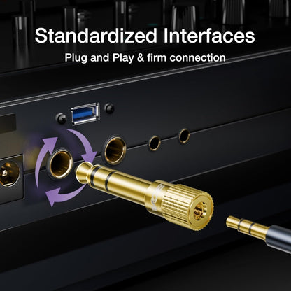 VCE 6.35mm (1/4 inch) Male to 3.5mm (1/8 inch) Female Stereo Audio Jack Adapter for Aux Cable, Guitar Amplifier, Headphone, 2 Pack