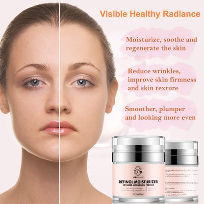 ROSVANEE Retinol Moisturizing Face Neck Eye Cream with 2.5% Retinol, Hyaluronic Acid and Vitamins E & B5, Deep Moisturizing Anti-Wrinkle Cream for Men and Women