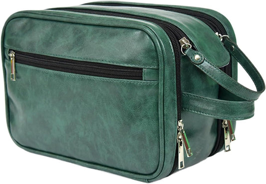 Hygiene Bag for Men - Waterproof PU Shaving Bag for Men | Large Capacity Men Cosmetic Bag, Toiletry Organizer, Bathroom Travel Bag for Travelling Toiletries
