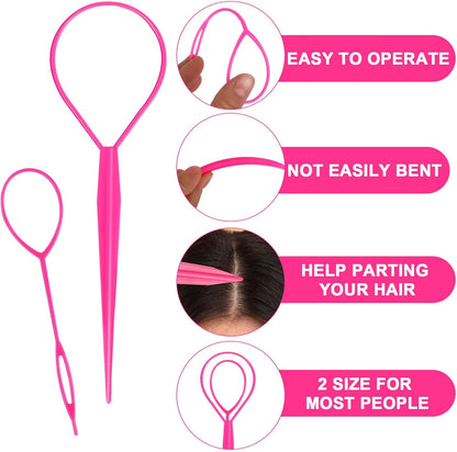 3 Pieces Hair Clip Hairstyle Accessories Tail Braid Tool French Twister Hair Twister for Women Girl Pink