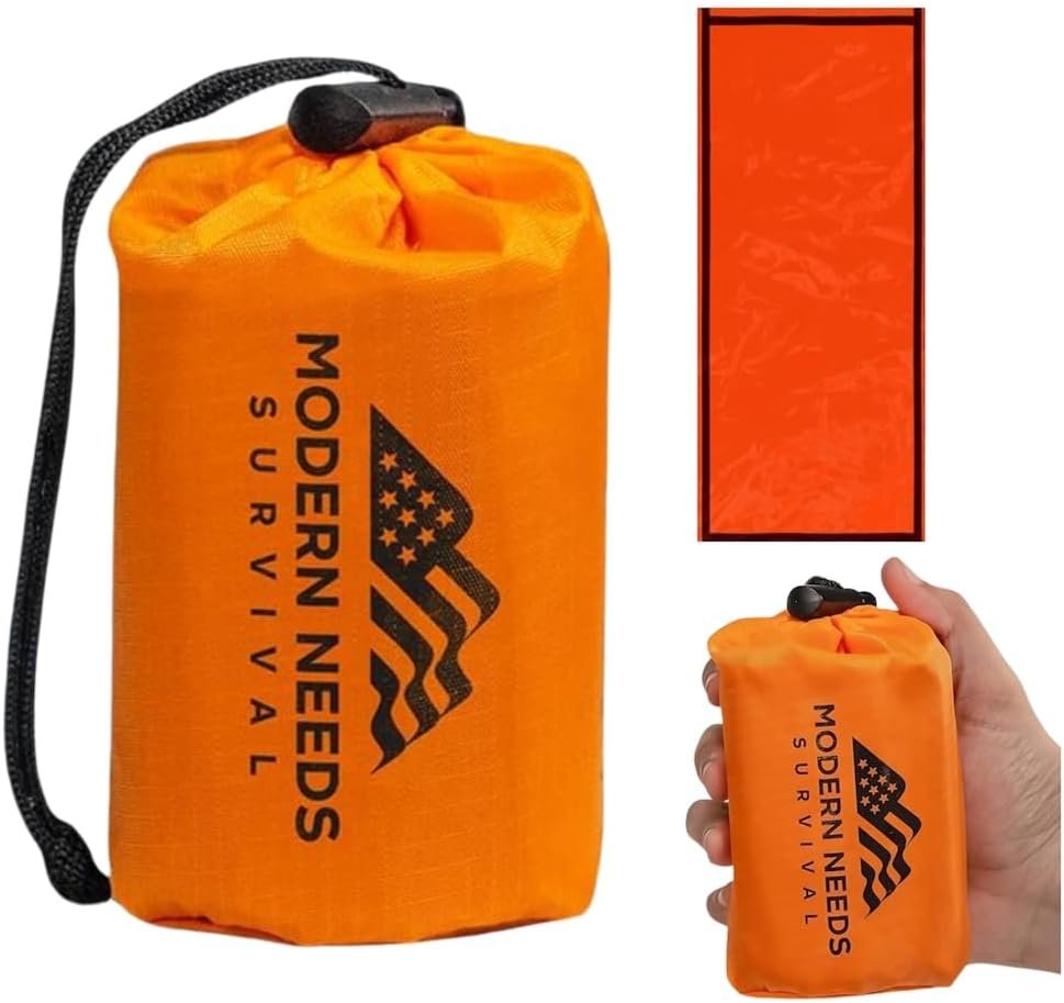 Modern Needs Emergency Sleeping Bag – Emergency Thermal Blankets for Survival – Use it as an Emergency Blanket & Thermal Bivy Sack – for Your Survival Gear and Supplies