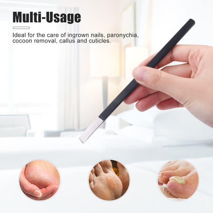 4 PCS Pedicure Knife Set Stainless Steel Ingrown Toenail Knife Correction Foot Scraper Clipper Pedicure Nail Remover Kit with Storage Bag for Calluses Beauty Salon Home Use Foot Care - Black