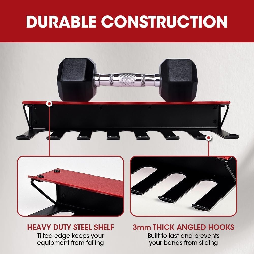 J JACKCUBE DESIGN Gym Rack Organizer with 8 Steel Hooks