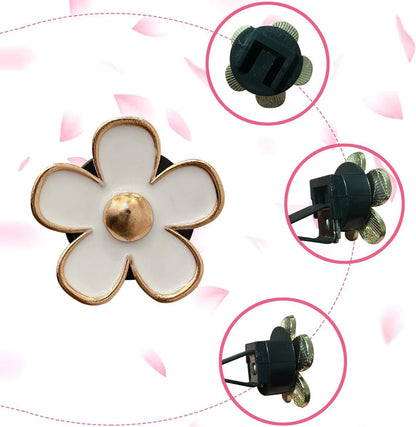 XINLIYA 8PCS Car Daisy Flower Air Vent Clip, Cute Auto Outlet Air Conditioning Clip, Sweet Girly Vehicle Gift for Women Girls, Car Interior Decor Universal Fit（White）