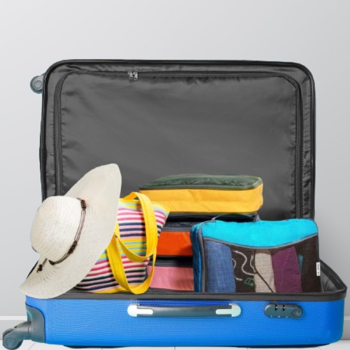 OW-Travel Travel Organizer Suitcase Set, Suitcase Organizer, Storage Bags for Suitcases. Packing Cubes Set Organizer Suitcase, 1) Multi-coloured