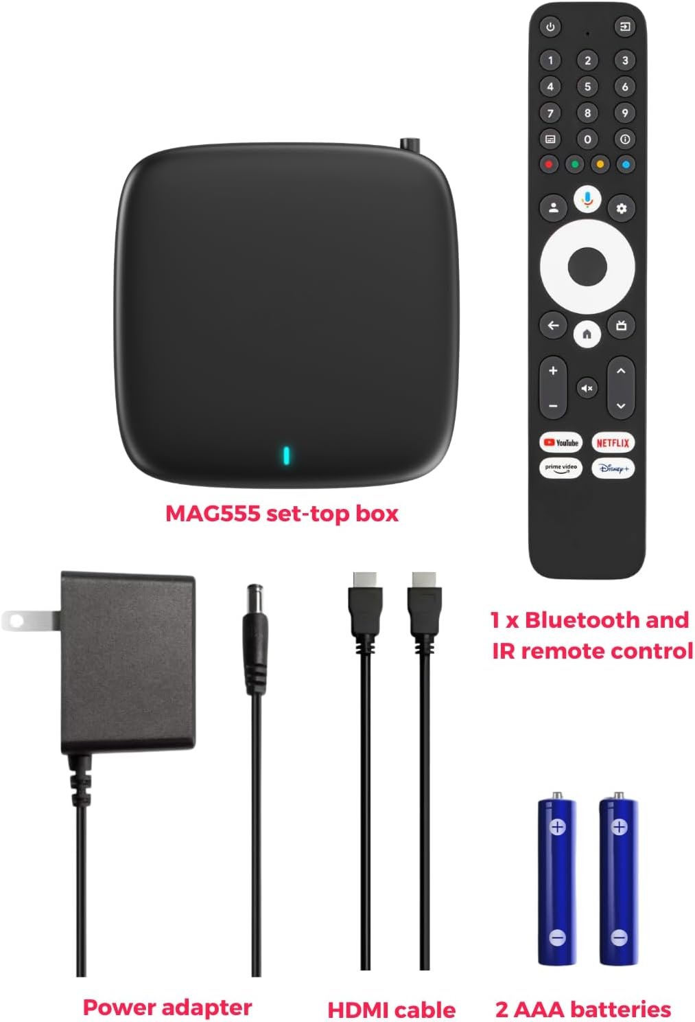 Raxxio MAG555 4K Google TV Box with Dual-Band Wi-Fi, Bluetooth 5.0, Google Assistant, HDR Streaming