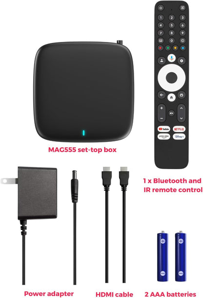 Raxxio MAG555 4K Google TV Box with Dual-Band Wi-Fi, Bluetooth 5.0, Google Assistant, HDR Streaming