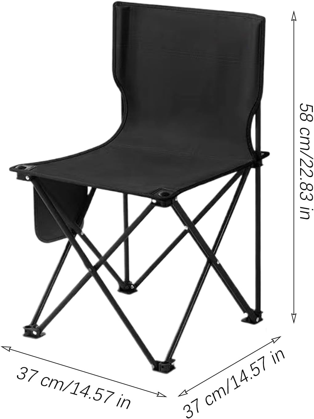 Folding Chair, Fishing Seat for Adults, Portable Camping Gear, Travel Beach Picnic Chair, 286 LBS Support, 14.57x14.57x22.83 Inches Includes Storage Bag, Ideal for Outdoor Events