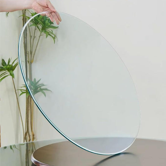 Tempered Glass Round Tabletop 7 mm Thick, Ø 45 – 100 cm, non slip pads, lucidati Edges, Perfect for Coffee Tables, Dining Tables, Durable Protection for Furniture