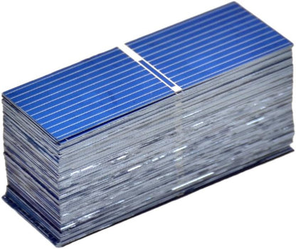 Aoshike 100pcs 0.5 V Micro Mini Solar Cell for Solar Panel 52 x 19mm/2 x 3/4 inches Polycrystalline Silicon Photovoltaic Solar Cells Sun Power for DIY Cell Phone Charger