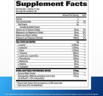 GAT Sport Flexx EAAs + Hydration, Essential Amino Acids with BCAAs, Blue Razz, 30 Servings
