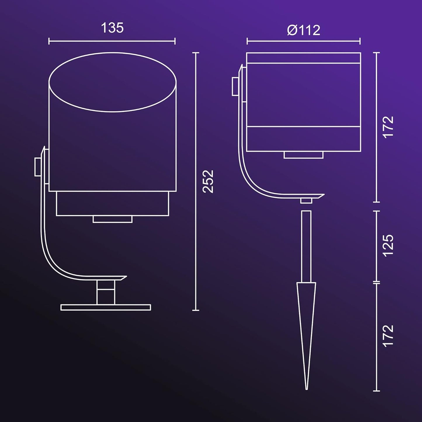 Philips Hue Lily XL White and Colour Ambiance LED Smart Outdoor Spotlight