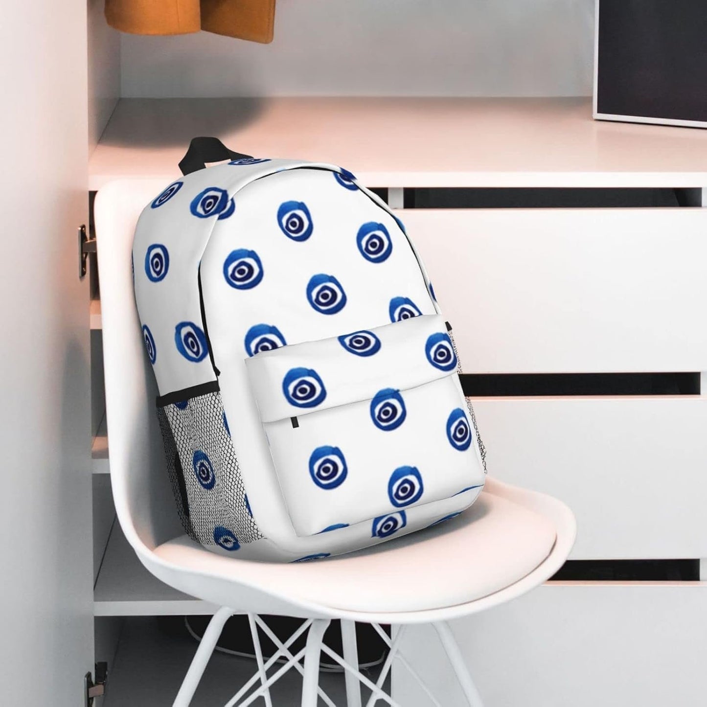 JBYJBX Evil Eyes Print Adult Lightweight 15in Backpack Travel Hiking Essentials Laptop Bag Day Backpacks, Black, One Size