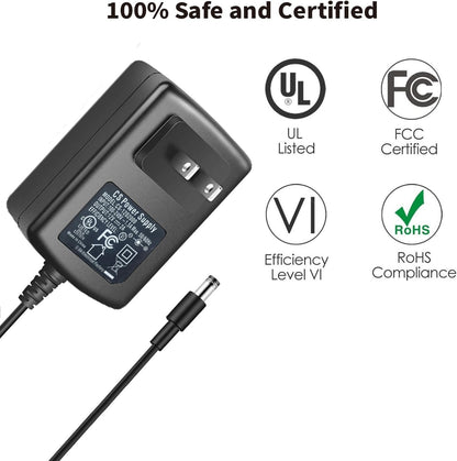 Tonton DC 12V 2A Security Camera Power Supply Adapter Combine with 1 to 4 Power Splitter for CCTV Security Camera System, UL/FCC Certificate for North America