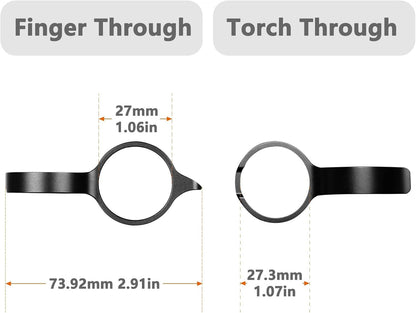 Brinyte Tactical Flashlight Finger Ring (Black), Compatible PT16 Tactical Flashlight