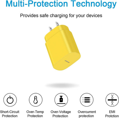 USB C Fast Charger,2 Pack Type C Fast Charger Wall Charger Super Fast Charging Block for Galaxy S24 S23 S22 S21 S20 Ultra S10 S9, Note 20 10 9, with 6ft USB C to Type C Cable 25W USB C Charger Adapter