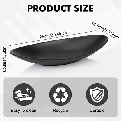 Huiguli Black Oval Tray, Modern Design Key Holder Organizer for Entrance, Empty Entrance Pockets, Storage Tray for Watches Keys Coins Rings Fruit