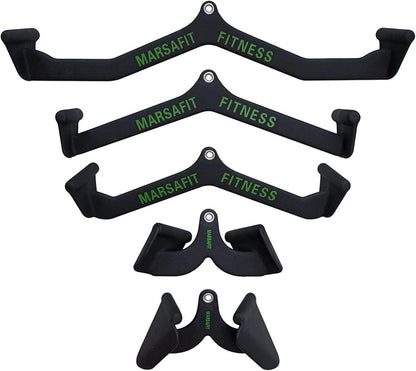 MARSAFIT Home Gym Fitness Rowing T-bar V-bar Pulley Cable Machine Attachments, Bicep Curl Tricep Lat pulldown Bar Back Strength Training Handle Grips Lat Pull Down Bar Press Down Exercises