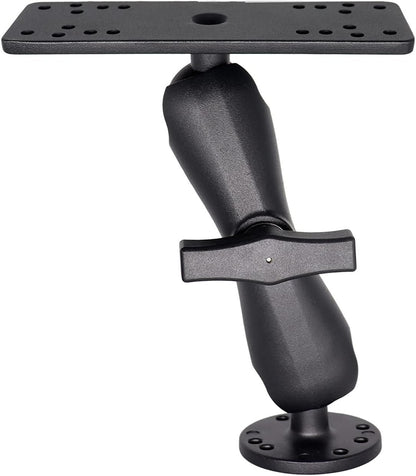 WINDFRD 1.5" Ball Medium Arm Marine Electronic Mount, Fish Finder Mount, Universal Mounting Plate with 1.5 inches / 38mm / C Size Ball Adapters, Compatible with Humminbird, Garmin, Lowrance and More