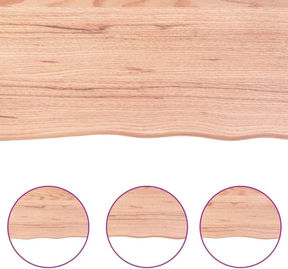 Eleganz Solid Wood Table Top 100 x 50 x (2 – 4) cm Treated Live Edge – Durable & Eco-Friendly for Dining, Kitchen, or Office – Handmade Natural Beauty