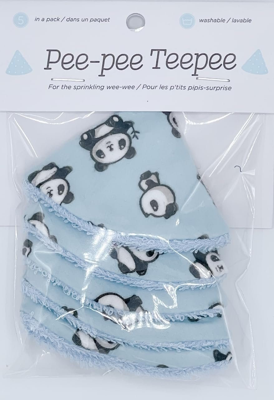 Pee Pee Teepee Panda 5 Pieces Baby boy Pee Shield Babyboy Essentials peepeeeteepee Baby boy Diaper Cover for Boys Teepee Pee Shield Pee Covers