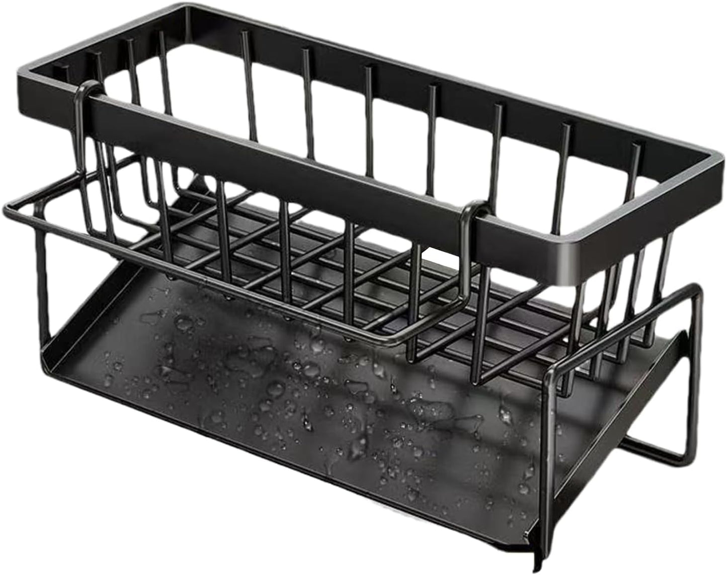 Sink Storage, Sponge Holder, Rust Resistant Easy Installation Modern Aesthetic Durable Vertical, Kitchen Storage for Towel, Soap, Scrubbers, Brushes, 9.06x3.54x4.33inches