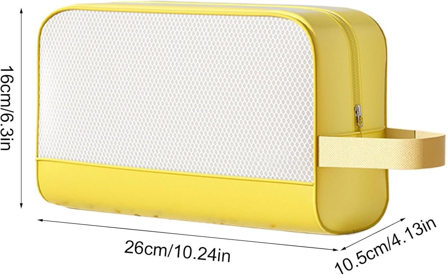 Waterproof Storage Beach Gym Bag - Gym Toiletry Bag - Mesh Shower | Workout Toiletry | Zippered Hygiene | Lightweight Toiletry Kit | Toiletry with Hook, Straw Yellow, Refer to description, Unisex