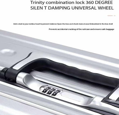 LJKSHNCX Valigia trolley da viaggio intelligente, valigia universale ultra silenziosa ricaricabile multifunzionale, lucchetto a combinazione Trinity