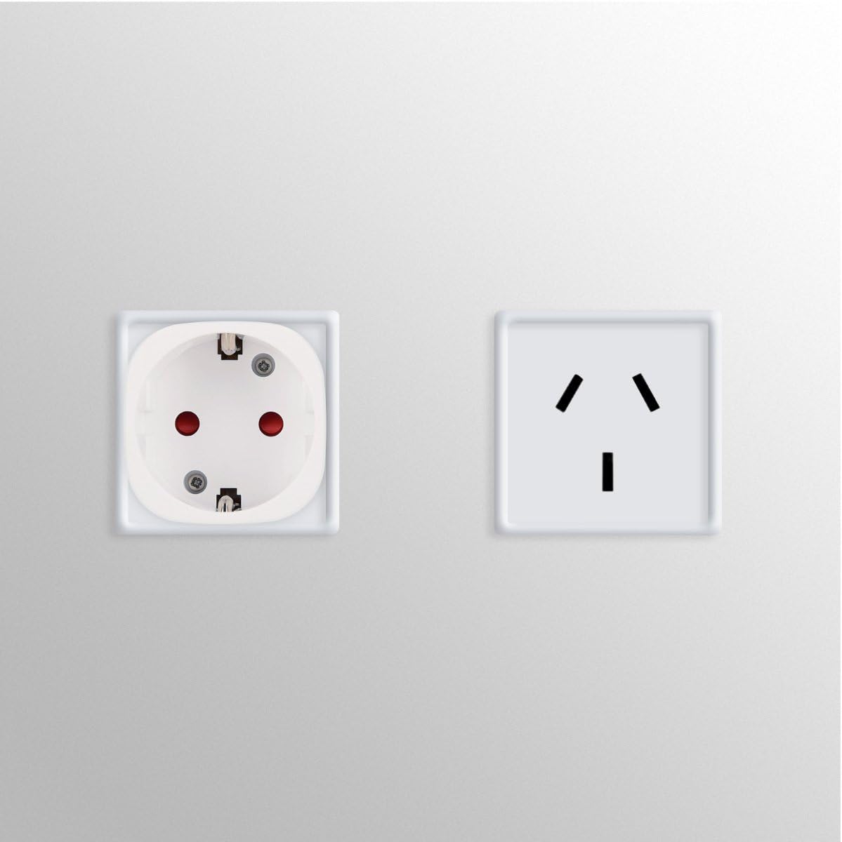 kwmobile Universal Australia Type I Adapter - 2x Travel Adapters Type-I Plug - Plug for China New Zealand Travel Plug Adapter - White