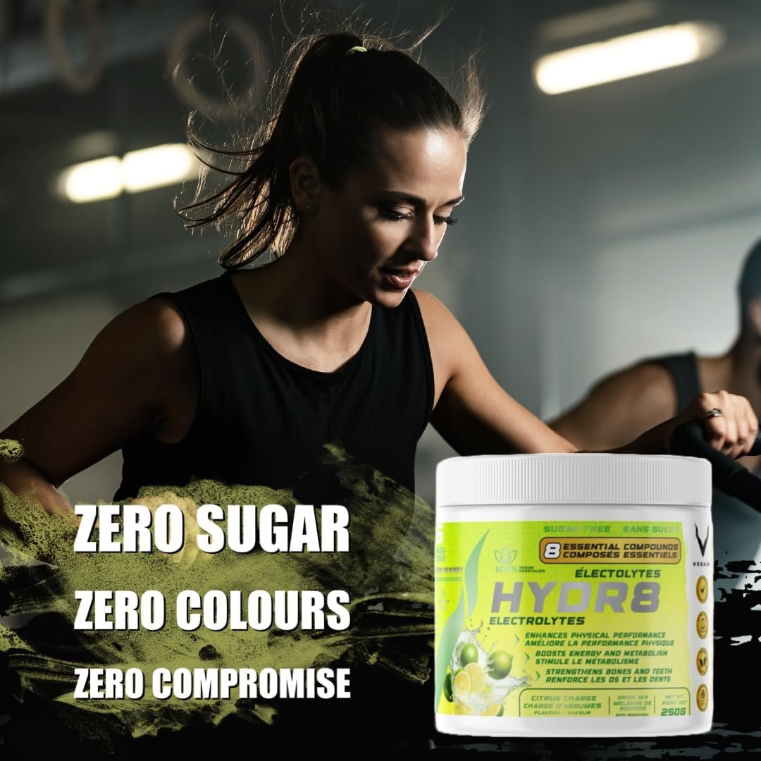 HYDR8 Electrolytes - Citrus Charge - 36 Servings | All-Natural Ultimate Hydration Blend | Zero Sugar, No Artificial Colours/Flavours | Banned Substance Free