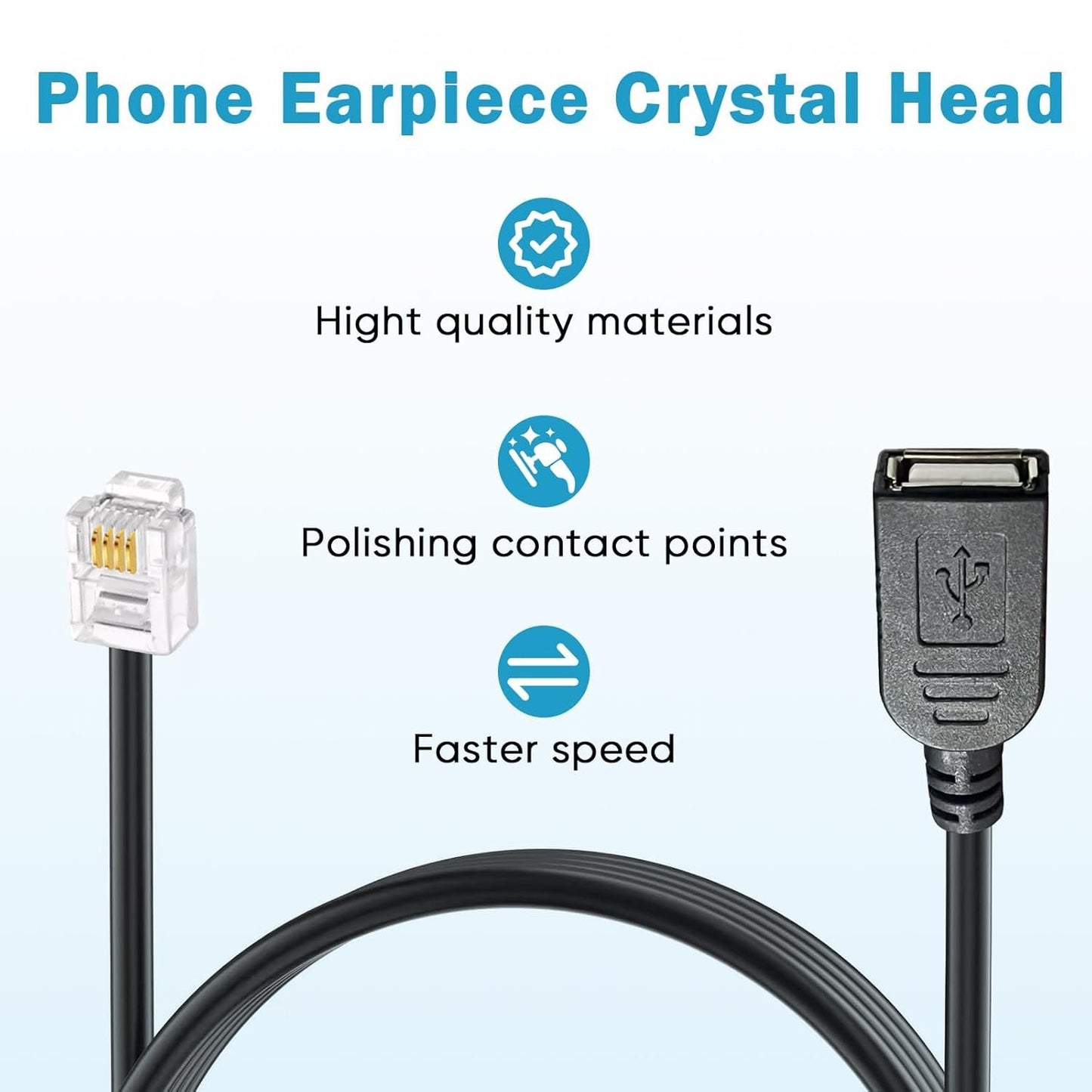 Rj11 To Usb Telephone Line Adapter, Rj11 6p4c Male To Usb Female Modem Converter, Used For Telephone Communication, Fax Machines, Modulation And Demodulation Adapters (Rj11 male to USB female30cm)