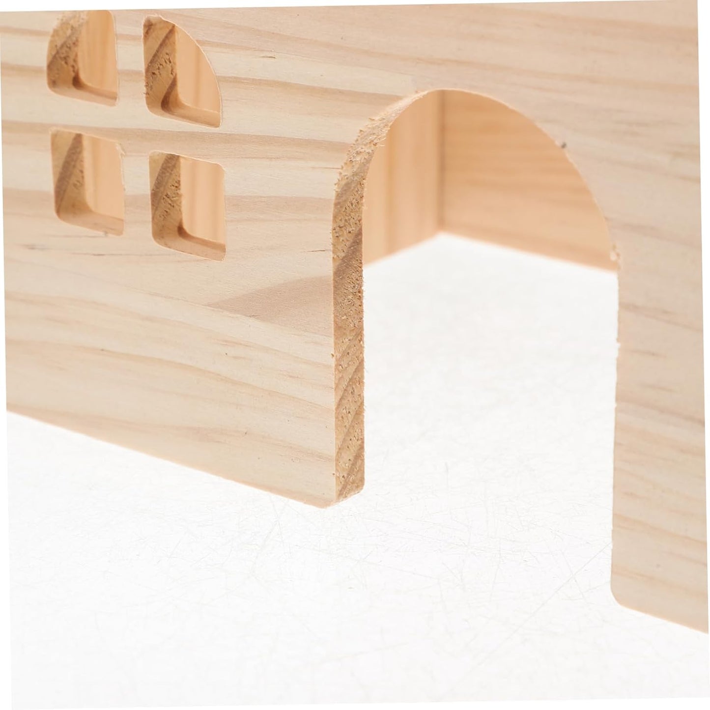 TOYANDONA Hamster Hiding and Feeding Platform Natural with Integrated Feeding Watering Areas Escape Design for Hamsters Chinchillas and Small Pets