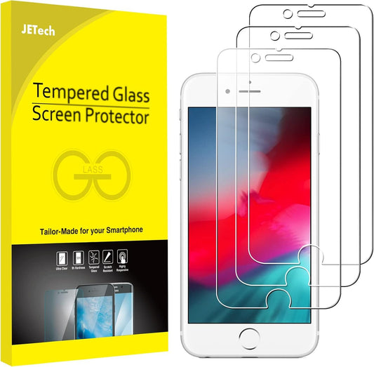 JETech 3-Pack Screen Protector for iPhone SE 3/2 (2022/2020 Edition), iPhone 8, iPhone 7, iPhone 6s, and iPhone 6, Tempered Glass Film, 4.7-Inch