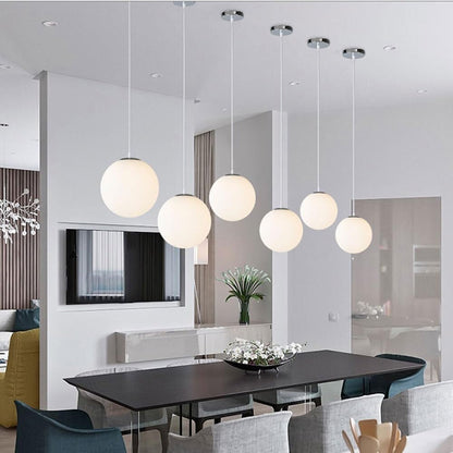 TONFON Gold Glass Mini Globe Chandelier Milky White Glass Lampshade Pendant Light Dining Table Bedroom Foyer Hanging Light for Kitchen Island Living Room Bedside Dining Room Hallway Ceiling Light Fixt
