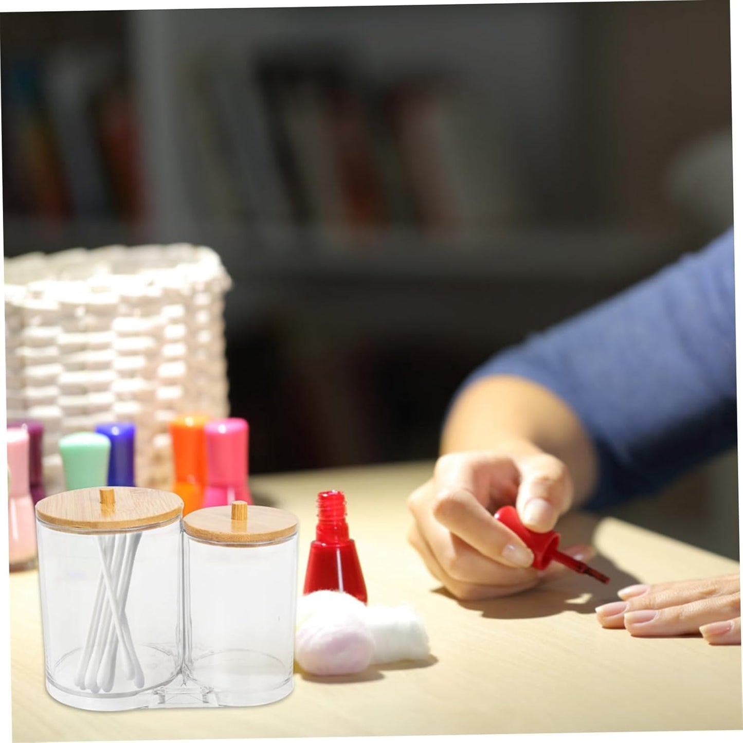 ULTECHNOVO Scatola Organizer Per Makeup Con Contenitore Compatto Per Pad e Accessori Cosmetici Design Per Trucco