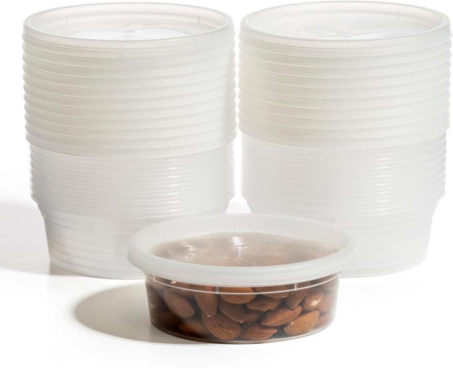 BINO | 8 Oz Deli Containers with Lids - 20 Pack | Food Storage Containers with lids | Freezer Safe, Microwaveable Plastic Containers with Lids for Meal Prep, Leftovers, Soups, Salads Takeout Catering