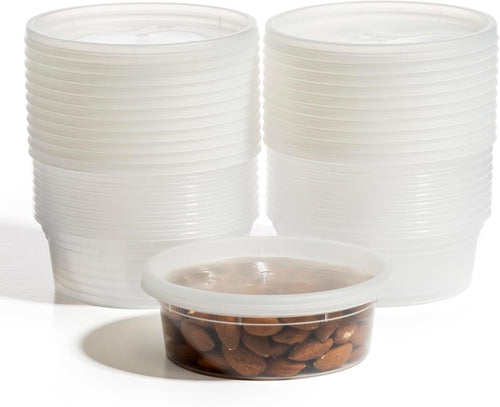 BINO | 8 Oz Deli Containers with Lids - 20 Pack | Food Storage Containers with lids | Freezer Safe, Microwaveable Plastic Containers with Lids for Meal Prep, Leftovers, Soups, Salads Takeout Catering