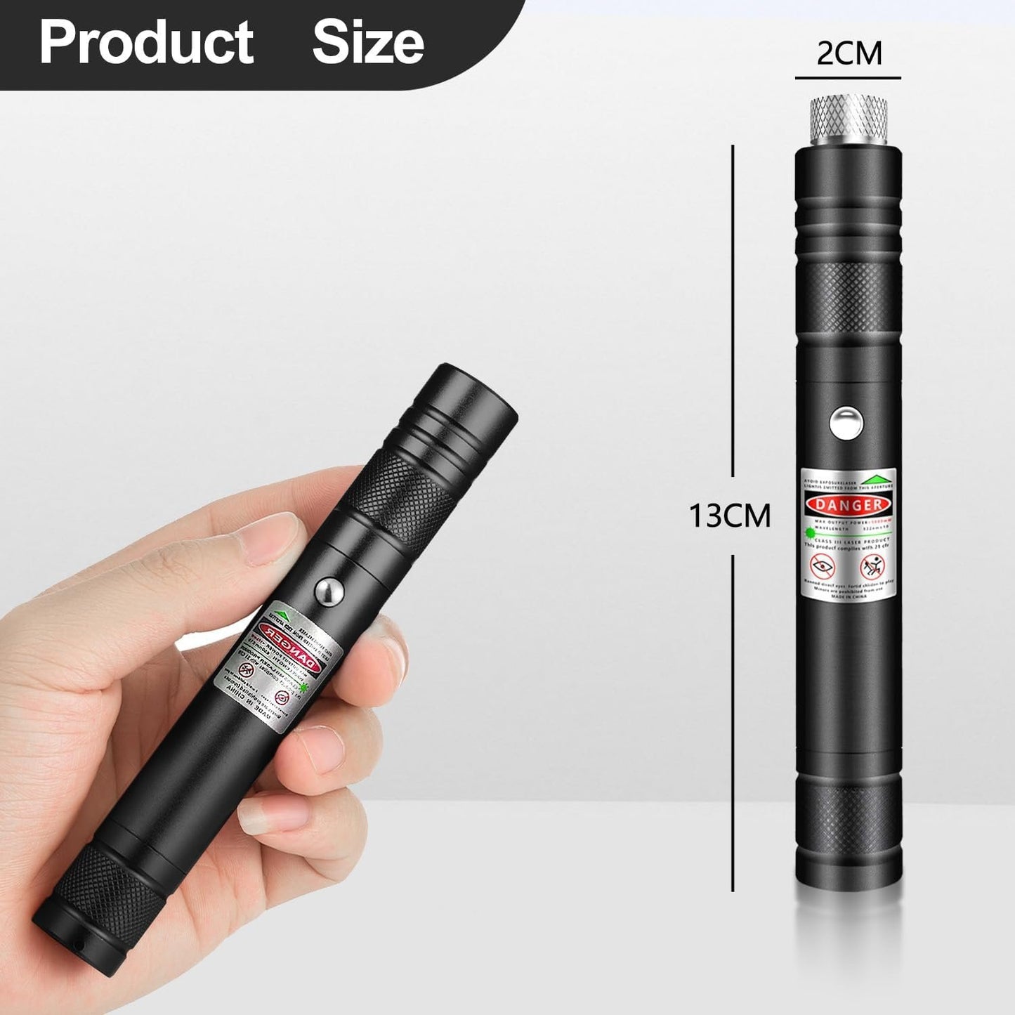 Rechargeable Green Powerful Tactical Flashlight with Adjustable Focus, Green Laser Pointer Long Range for Night Astronomy Outdoor Hunting and Hiking, Ideal Gifts for Man Boy Friends Farther