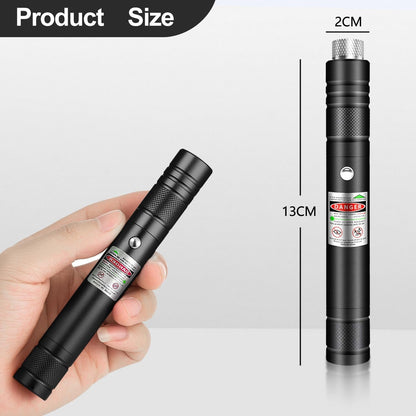 Rechargeable Green Powerful Tactical Flashlight with Adjustable Focus, Green Laser Pointer Long Range for Night Astronomy Outdoor Hunting and Hiking, Ideal Gifts for Man Boy Friends Farther