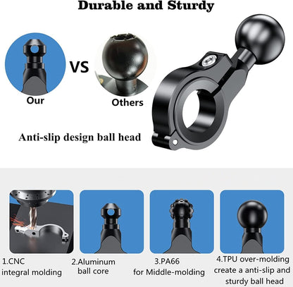 1'' Ball Mount Accessories Compatible with RAM Mounts/Double Socket arms(R3*2), Black2, 1.42*1.1*0.71