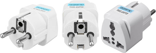 LZLRUN 3Pcs US/AU/UK to European and South Korea Power Adapters, Universal International Adapter to EU, KR