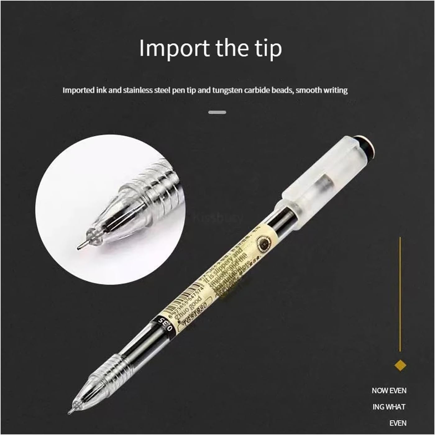 Liquid Ink pen Rollerball Pens Rolling Ball Pens Quick-Drying Gel Ink Pen Extra Fine Point Pens 0.36 mm Japanese Style Maker Pens for Office School Stationery Supply 12 Pieces (Black)