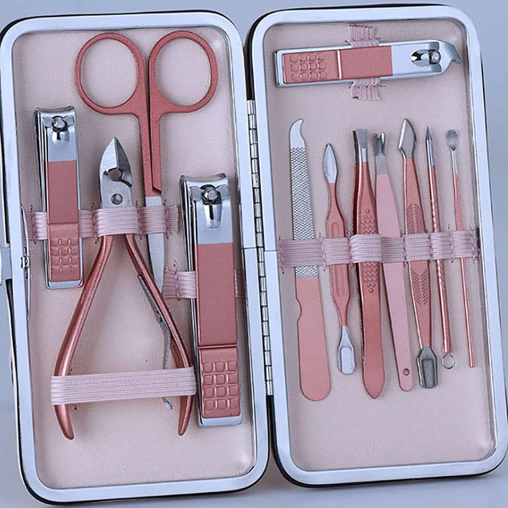 WSJQB Manicure Set Professional Nail Clippers Kit -18pcs Pedicure Strumenti per la Cura della Pedicure Acciaio Inossidabile Kit da toelettatura per Viaggi o casa
