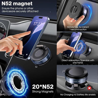Eptchn Maglock 360° Foldable Magnetic Phone Mount,2025 Upgraded Vacuum 96lbs Ultra Suction Cup Car Phone Holder,Adjustable Phone Stand for Magsafe Cell Phone Holders for Car/Gym/Mirror(2pcs Black)