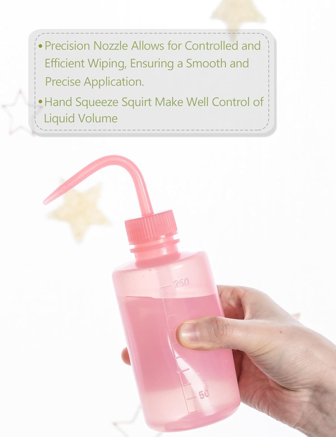 Melphoe Tattoo Wash Bottle Squeeze, 2Pcs 250ml Water Squirt Bottle Succulent Watering, Safety Rinse Watering Tools, Tattoo Supplies, Irrigation Sprinkling Can Wash Plant (Pink)